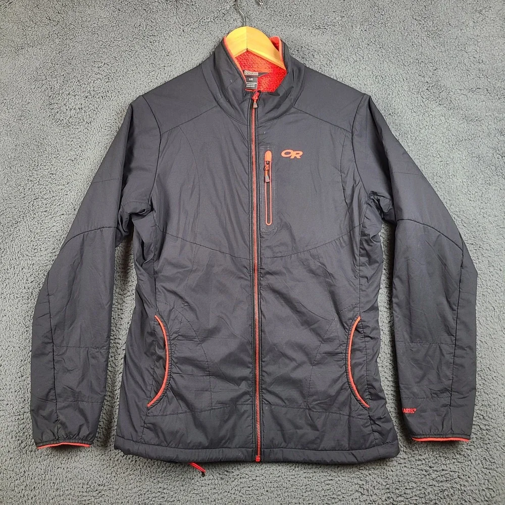 Outdoor Research Ascendant Jacket Womens Large Black Red Polartec 254022 F17